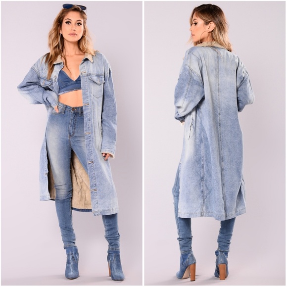knee length jean jacket